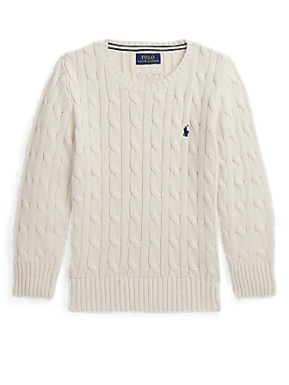 Polo Ralph Lauren Cable-Knit White Cotton Sweater (Size: 3T) NWT